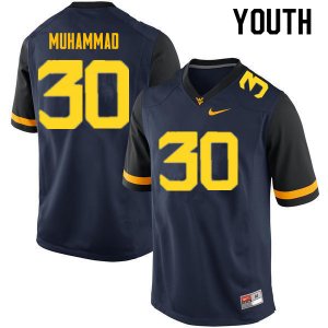 Youth West Virginia Mountaineers NCAA #30 Naim Muhammad Navy Authentic Nike Stitched College Football Jersey XA15Z75WJ